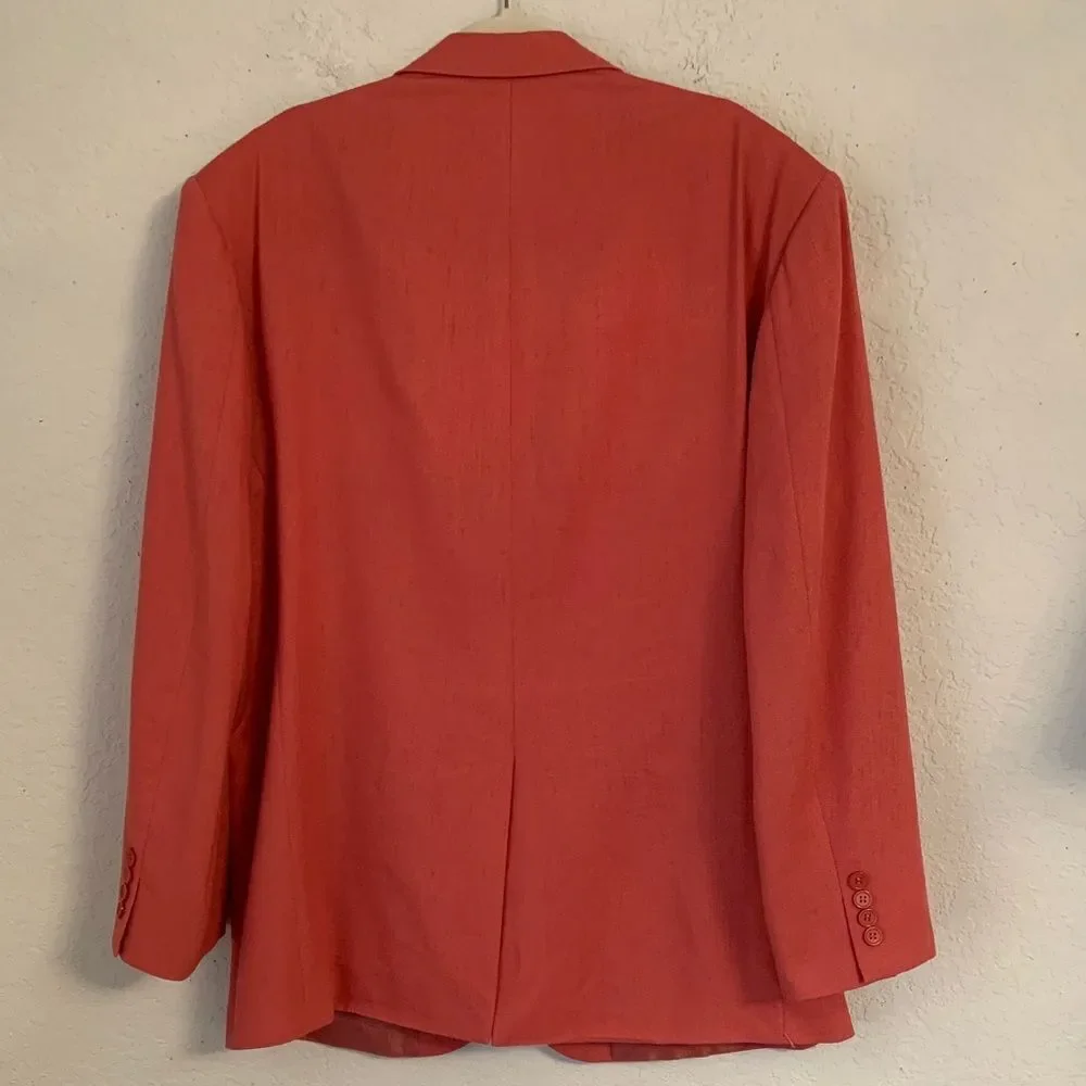 John Blair Men's Coral Blazer Linen Blend Size 42